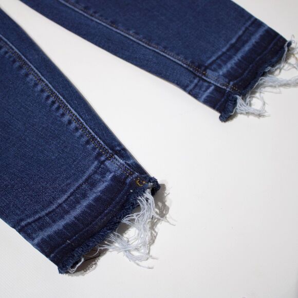 Spanx High Waist Denim Jeans Jegging Dark Wash Stretch Raw Hem Women Size M (J4) - Picture 5 of 11